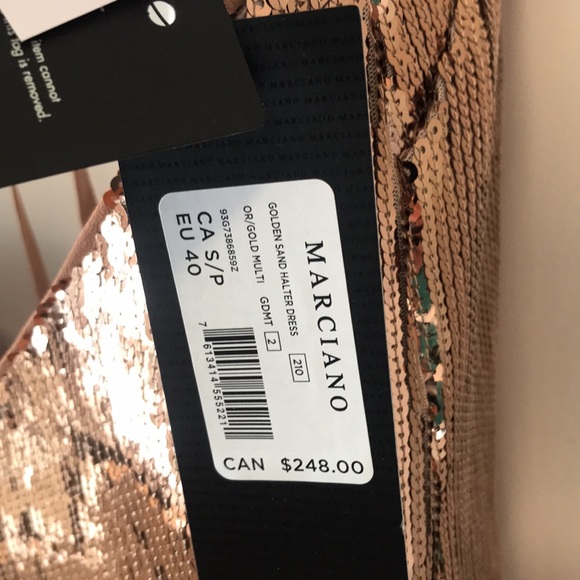 Marciano golden sand halter dress. - Picture 9 of 12